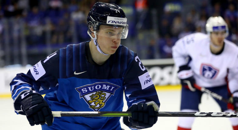 KOSICE, SLOVAKIA - MAY 19: Kaapo Kakko #24 of Finland skates against France during the 2019 IIHF Ice Hockey World Championship Slovakia group A game between France and Finland at Steel Arena on May 19, 2019 in Kosice, Slovakia. KOSICE, SLOVAKIA - MAY 19: Kaapo Kakko #24 of Finland skates against France during the 2019 IIHF Ice Hockey World Championship Slovakia group A game between France and Finland at Steel Arena on May 19, 2019 in Kosice, Slovakia.