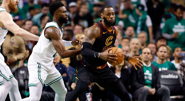 Cleveland Cavaliers forward LeBron James drives against Boston Celtics guard Jaylen Brown during Game 5 of the Eastern Conference finals on May 23, 2018, at TD Garden. Cleveland Cavaliers forward LeBron James drives against Boston Celtics guard Jaylen Brown during Game 5 of the Eastern Conference finals on May 23, 2018, at TD Garden.