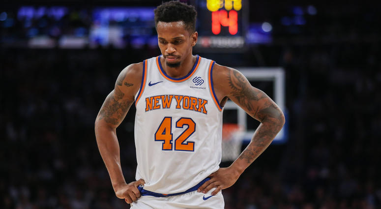 Oct 20, 2018; New York, NY, USA; New York Knicks forward Lance Thomas (42) at Madison Square Garden. Mandatory Credit: Wendell Cruz-USA TODAY Sports Oct 20, 2018; New York, NY, USA; New York Knicks forward Lance Thomas (42) at Madison Square Garden. Mandatory Credit: Wendell Cruz-USA TODAY Sports
