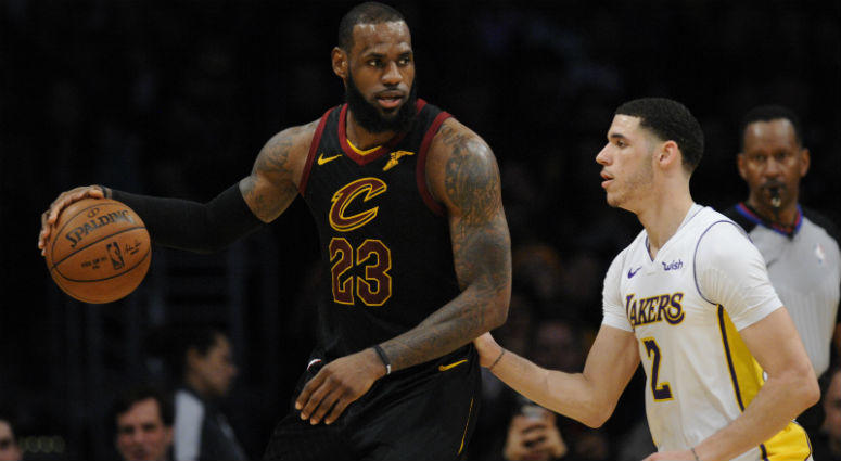 LeBron James moves the ball against Lonzo Ball during the second half at Staples Center. LeBron James moves the ball against Lonzo Ball during the second half at Staples Center.