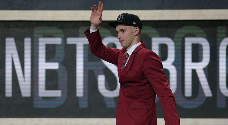 Dzanan Musa reacts after being selected as the No. 29 overall pick to the Brooklyn Nets at the NBA Draft on June 21, 2018, at the Barclays Center. Dzanan Musa reacts after being selected as the No. 29 overall pick to the Brooklyn Nets at the NBA Draft on June 21, 2018, at the Barclays Center.