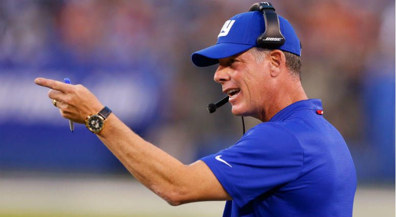 Pat Shurmur coaches during first half against New England Patriots at MetLife Stadium. Pat Shurmur coaches during first half against New England Patriots at MetLife Stadium.
