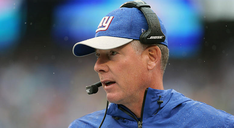 Sep 9, 2018; East Rutherford, NJ, USA; New York Giants head coach Pat Shurmur coaches against the Jacksonville Jaguars during the first quarter at MetLife Stadium. Mandatory Credit: Brad Penner-USA TODAY Sports Sep 9, 2018; East Rutherford, NJ, USA; New York Giants head coach Pat Shurmur coaches against the Jacksonville Jaguars during the first quarter at MetLife Stadium. Mandatory Credit: Brad Penner-USA TODAY Sports