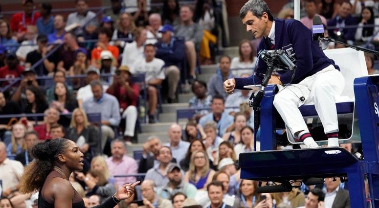 Serena Williams argues with chair umpire Carlos Ramos while playing Naomi Osaka in the U.S. Open women's final on Sept. 8, 2018, at the USTA Billie Jean King National Tennis Center. Serena Williams argues with chair umpire Carlos Ramos while playing Naomi Osaka in the U.S. Open women's final on Sept. 8, 2018, at the USTA Billie Jean King National Tennis Center.