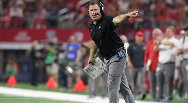 Sep 15, 2018; Arlington, TX, USA; Ohio State Buckeyes defensive coordinator Greg Schiano on the field prior to the game against the Texas Christian Horned Frogs at AT&T Stadium. Mandatory Credit: Matthew Emmons-USA TODAY Sports Sep 15, 2018; Arlington, TX, USA; Ohio State Buckeyes defensive coordinator Greg Schiano on the field prior to the game against the Texas Christian Horned Frogs at AT&T Stadium. Mandatory Credit: Matthew Emmons-USA TODAY Sports