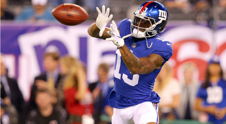 Odell Beckham Jr. warms up before a game against the Detroit Lions at MetLife Stadium. Odell Beckham Jr. warms up before a game against the Detroit Lions at MetLife Stadium.
