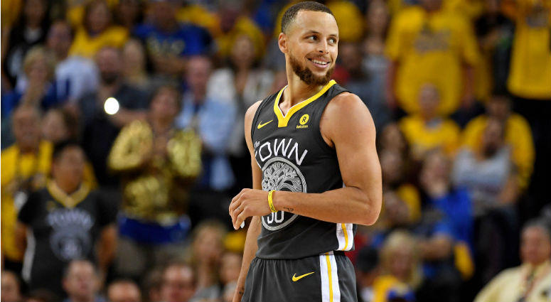 Stephen Curry reacts during the fourth quarter against the Cleveland Cavaliers in game two of the 2018 NBA Finals at Oracle Arena. Stephen Curry reacts during the fourth quarter against the Cleveland Cavaliers in game two of the 2018 NBA Finals at Oracle Arena.