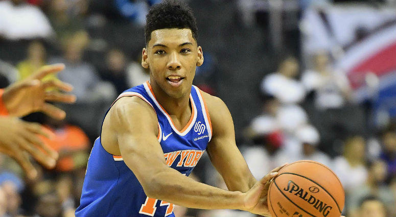 Allonzo Trier passes the ball against the Washington Wizards during the second quarter at Capital One Arena. Allonzo Trier passes the ball against the Washington Wizards during the second quarter at Capital One Arena.