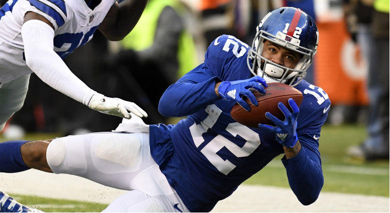 Cody Latimer catches the ball against Anthony Brown in the fourth quarter at MetLife Stadium. Cody Latimer catches the ball against Anthony Brown in the fourth quarter at MetLife Stadium.