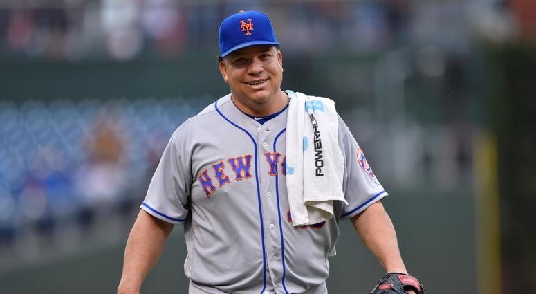 Oct 1, 2016; Philadelphia, PA, USA; New York Mets starting pitcher Bartolo Colon (40) in action during a baseball game against the Philadelphia Phillies at Citizens Bank Park. Oct 1, 2016; Philadelphia, PA, USA; New York Mets starting pitcher Bartolo Colon (40) in action during a baseball game against the Philadelphia Phillies at Citizens Bank Park.