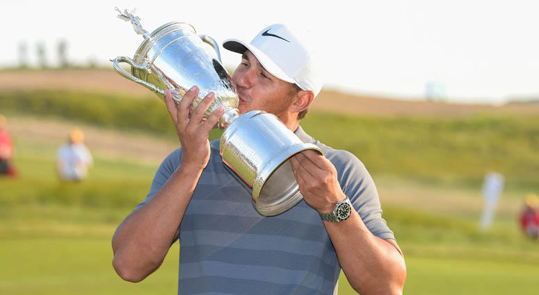 Brooks Koepka kisses the trophy after winning the U.S. Open on June 17, 2018, at Shinnecock Hills Golf Club in Southampton, New York. Brooks Koepka kisses the trophy after winning the U.S. Open on June 17, 2018, at Shinnecock Hills Golf Club in Southampton, New York.