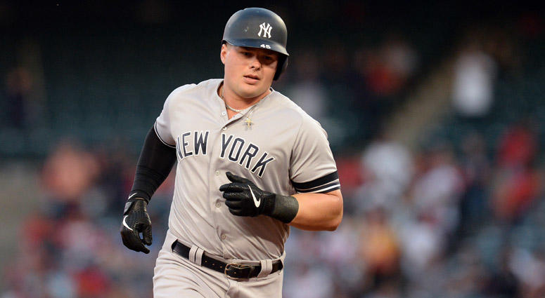 The Yankees' Luke Voit rounds the bases after hitting a solo home run against the Los Angeles Angels on April 23, 2019, at Angel Stadium of Anaheim. The Yankees' Luke Voit rounds the bases after hitting a solo home run against the Los Angeles Angels on April 23, 2019, at Angel Stadium of Anaheim.