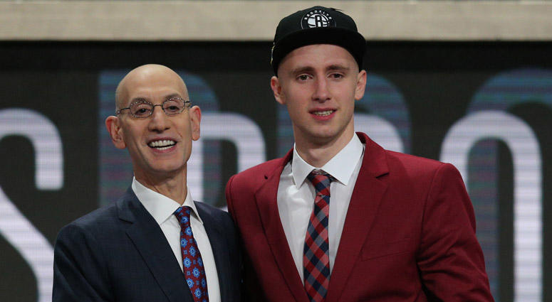 Dzanan Musa poses with NBA commissioner Adam Silver after being drafted by the Brooklyn Nets on June 21, 2018. Dzanan Musa poses with NBA commissioner Adam Silver after being drafted by the Brooklyn Nets on June 21, 2018.
