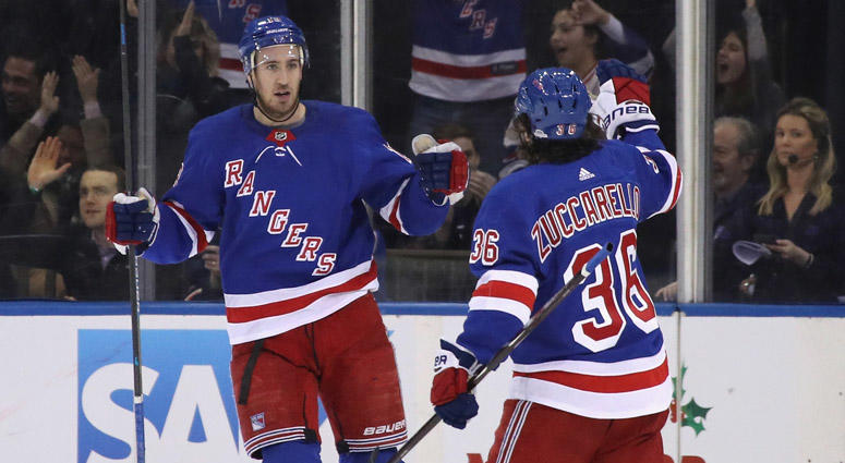 The Rangers' Kevin Hayes and Mats Zuccarello (36) The Rangers' Kevin Hayes and Mats Zuccarello (36)