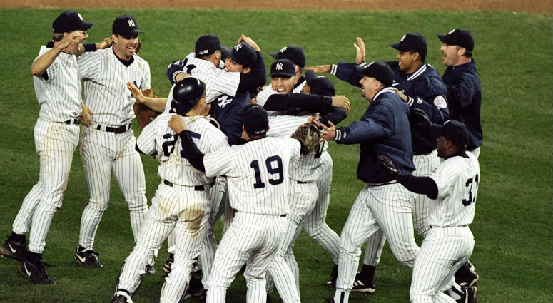 General view as members of the Yankees celebrate winning the pennant following the American League Championship Series game on Oct. 13, 2018, against the Cleveland Indians at Yankee Stadium. General view as members of the Yankees celebrate winning the pennant following the American League Championship Series game on Oct. 13, 2018, against the Cleveland Indians at Yankee Stadium.
