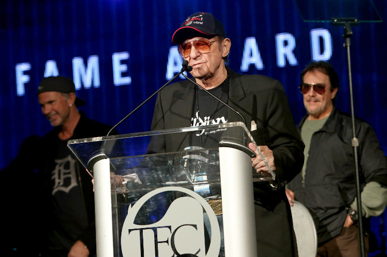 Drummer Hal Blaine attends the NAMM Tec Awards in 2014 Drummer Hal Blaine attends the NAMM Tec Awards in 2014