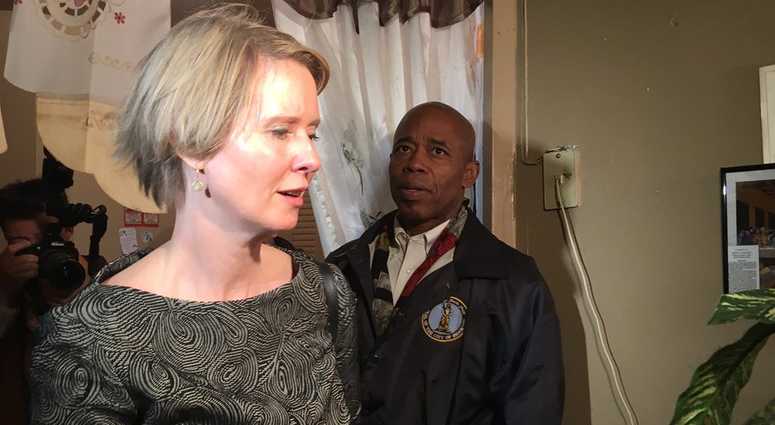 Cynthia Nixon tours NYCHA
