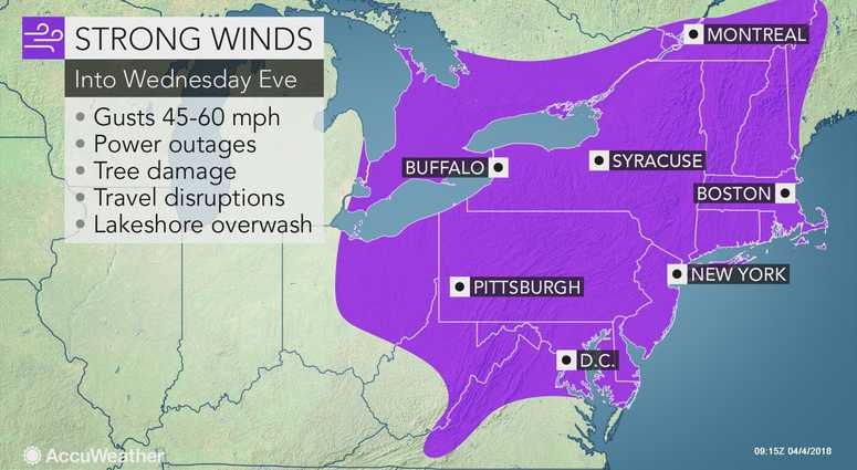 AccuWeather wind forecast for April 4, 2018 AccuWeather wind forecast for April 4, 2018