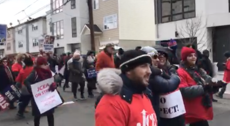 Jersey City teachers on strike