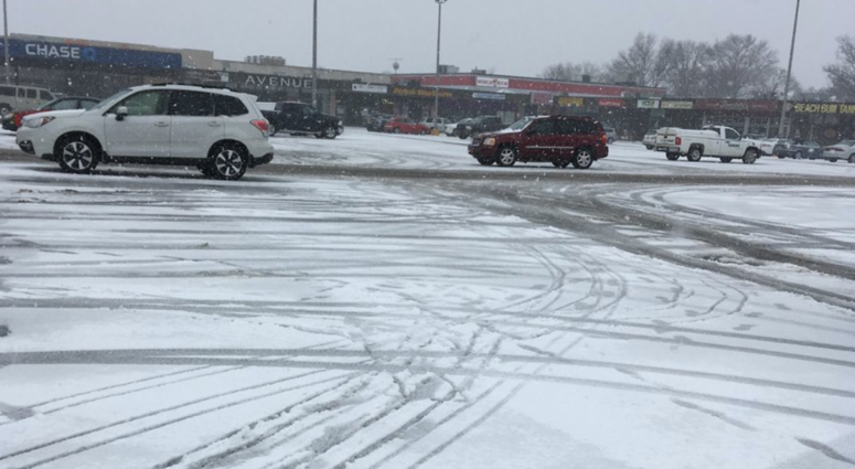 Snow covered roads in East Meadow