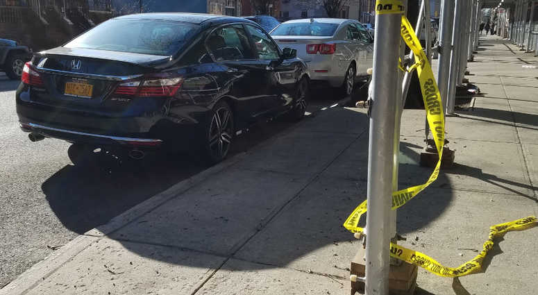 The scene where an Uber driver was shot during a robbery. The scene where an Uber driver was shot during a robbery.