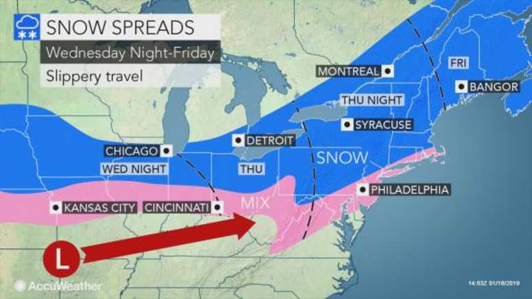 The first punch arrives Thursday night and could slick roads Friday morning. Winter storm