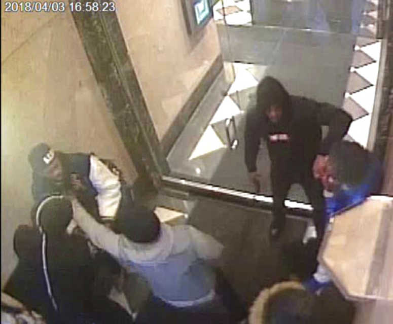 Still image from a surveillance video of rapper Tekashi 6ix9ine