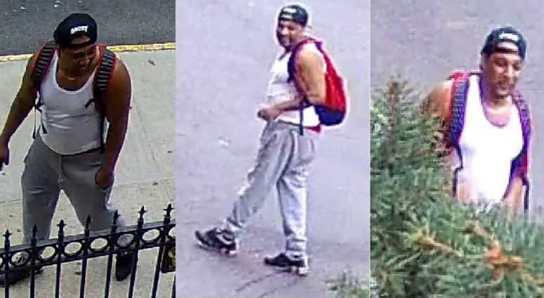 Previously released surveillance images show the suspect walking down a sidewalk. Attempted Rape Bronx Sept 2018