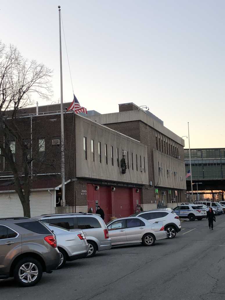 The flag was at half-staff outside Coto's firehouse on Monday morning. fdny firefighter killed Coney Island