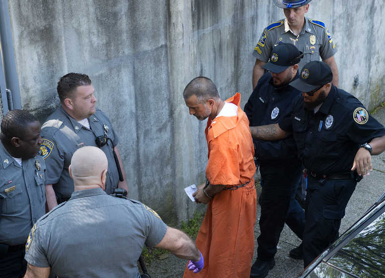 Fotis Dulos, the estranged husband of missing New Canaan mother of five Jennifer Farber Dulos, is led into Norwalk Superior Court on Monday morning, June 3, 2019. Fotis Dulos
