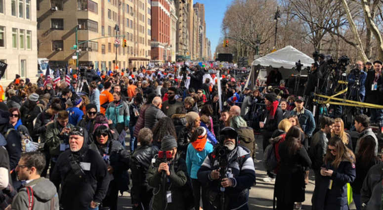 Demonstrators at the March for Our Lives Rally in New York City Demonstrators at the March for Our Lives Rally in New York City