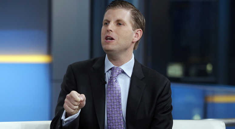 In this Jan. 17, 2018 file photo, Eric Trump appears on the "Fox & friends" television program, in New York. Eric Trump
