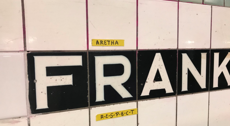 Aretha Franklin subway sign