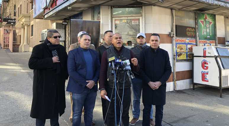 Fernando Mateo speaks on behalf of bodega owners in Mott Haven Fernando Mateo speaks on behalf of bodega owners in Mott Haven