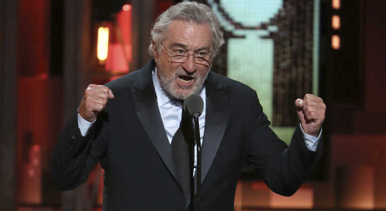 Robert De Niro introduces a performance by Bruce Springsteen at the 72nd annual Tony Awards at Radio City Music Hall on Sunday, June 10, 2018, in New York. Robert De Niro introduces a performance by Bruce Springsteen at the 72nd annual Tony Awards at Radio City Music Hall on Sunday, June 10, 2018, in New York.