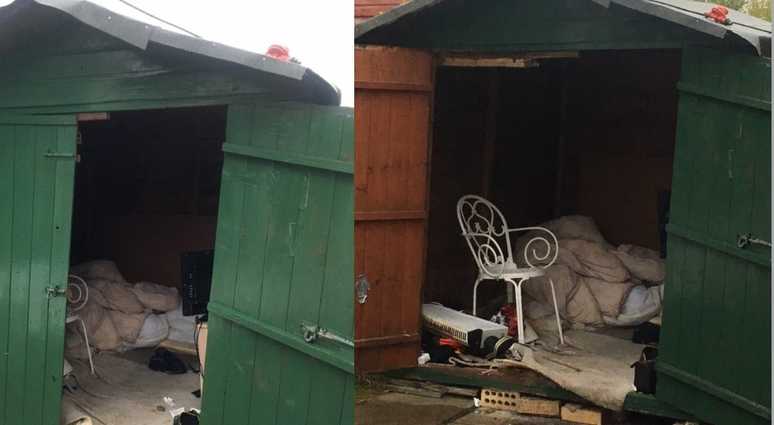 The man was found living in a small shed at a home in England. UK police rescue man in shed