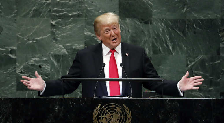 President Donald Trump addresses the 73rd session of the United Nations General Assembly, at U.N. headquarters, Tuesday, Sept. 25, 2018. President Donald Trump addresses the 73rd session of the United Nations General Assembly, at U.N. headquarters, Tuesday, Sept. 25, 2018.