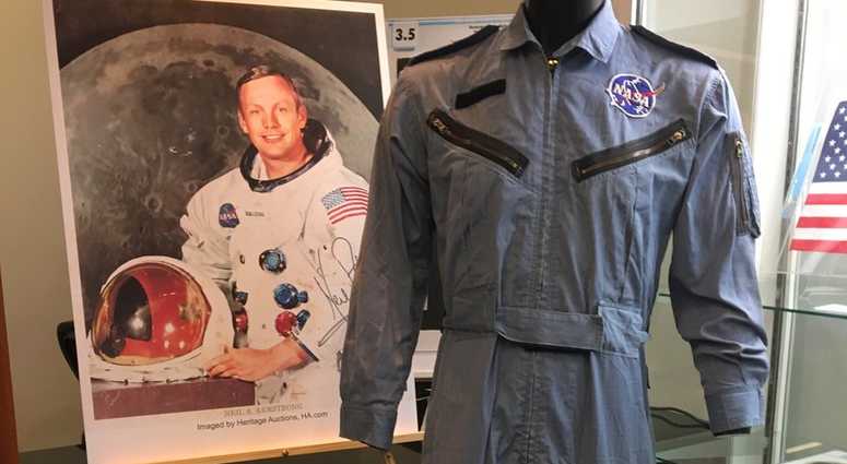 One of Armstrong's Gemini jumpsuits is for sale. Neil Armstrong jumpsuit auction