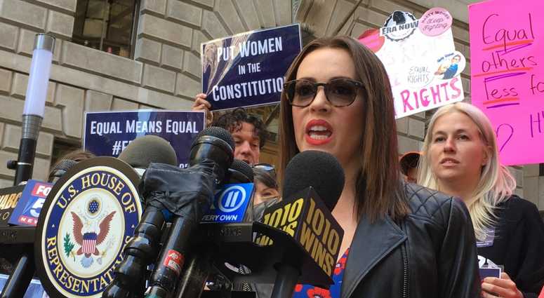 Alyssa Milano joins Rep. Carolyn Maloney in a push to ratify the Equal Rights Amendment. Alyssa Milano joins Rep. Carolyn Maloney in a push to ratify the Equal Rights Amendment.