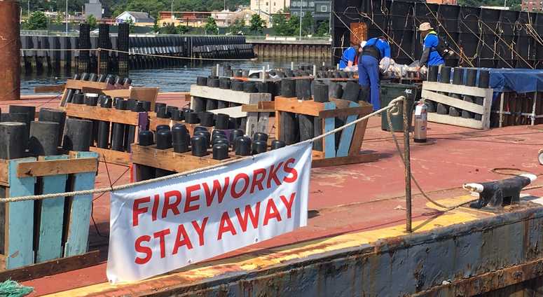 Fireworks barge Fireworks barge