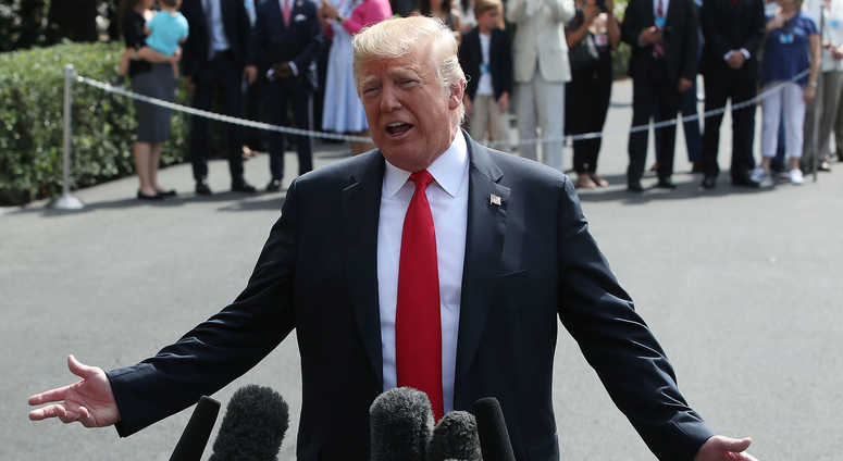 Donald Trump on Aug. 17, 2018 at the White House Donald Trump