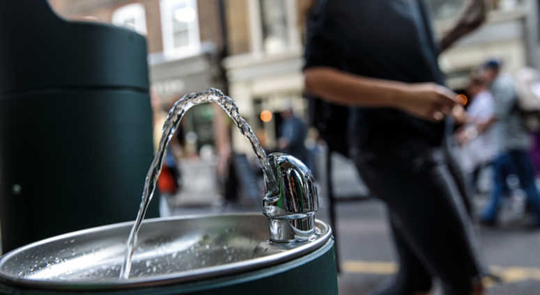A public water fountain A public water fountain