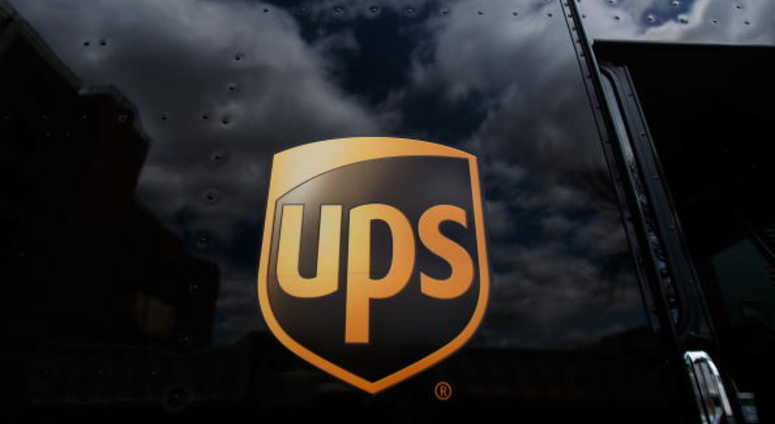 The United Parcel Service logo is emblazoned on the side of a delivery truck The United Parcel Service logo is emblazoned on the side of a delivery truck