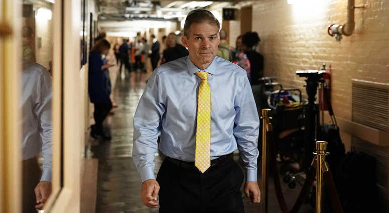 U.S. Rep. Jim Jordan (R-OH) arrives for a Republican conference meeting June 7, 2018 on Capitol Hill in Washington, DC.