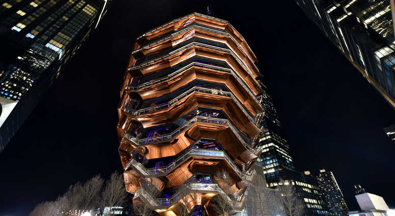 Sculpture designed by Thomas Heatherwick at the Hudson Yards Grand Opening event at the Hudson Yards in New York, Sculpture designed by Thomas Heatherwick at the Hudson Yards Grand Opening event at the Hudson Yards in New York,