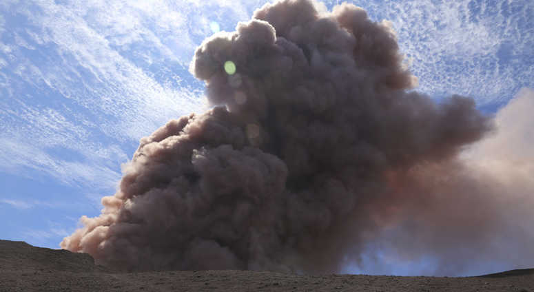 In this photo released by U.S. Geological Survey, a plume of ash rises from the Puu Oo vent on Hawaii's Kilaueaa Volcano after a magnitude 5.0 earthquake, Thursday, May 3, 2018 in Hawaii Volcanoes National Park. Hawaii's Kilauea volcano erupted Thursday. In this photo released by U.S. Geological Survey, a plume of ash rises from the Puu Oo vent on Hawaii's Kilaueaa Volcano after a magnitude 5.0 earthquake, Thursday, May 3, 2018 in Hawaii Volcanoes National Park. Hawaii's Kilauea volcano erupted Thursday.