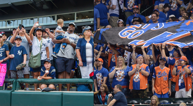 Yankees and Mets fans. Mets Yankees fans