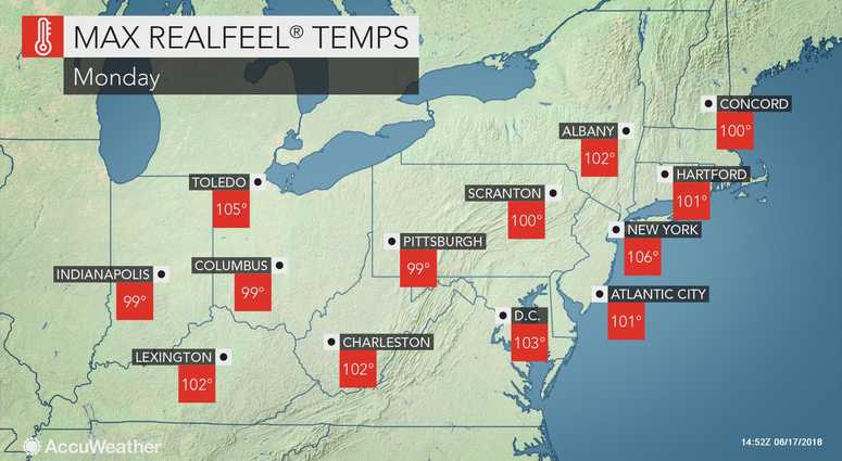 AccuWeather forecast for Monday June 18, 2018. AccuWeather forecast for Monday June 18, 2018.
