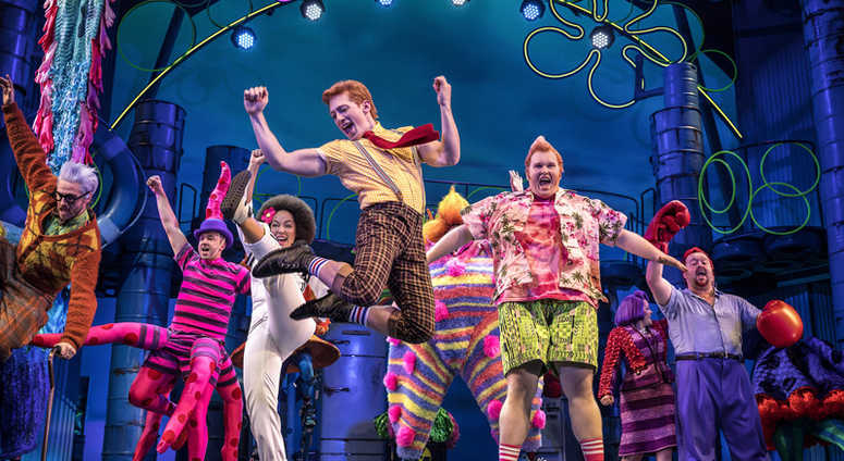 This image released by Boneau/Bryan-Brown shows a performance of "SpongeBob SquarePants," in New York. This image released by Boneau/Bryan-Brown shows a performance of "SpongeBob SquarePants," in New York.