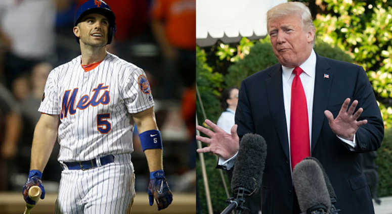 David Wright (L) and President Donald Trump (R). David Wright (L) and President Donald Trump (R).